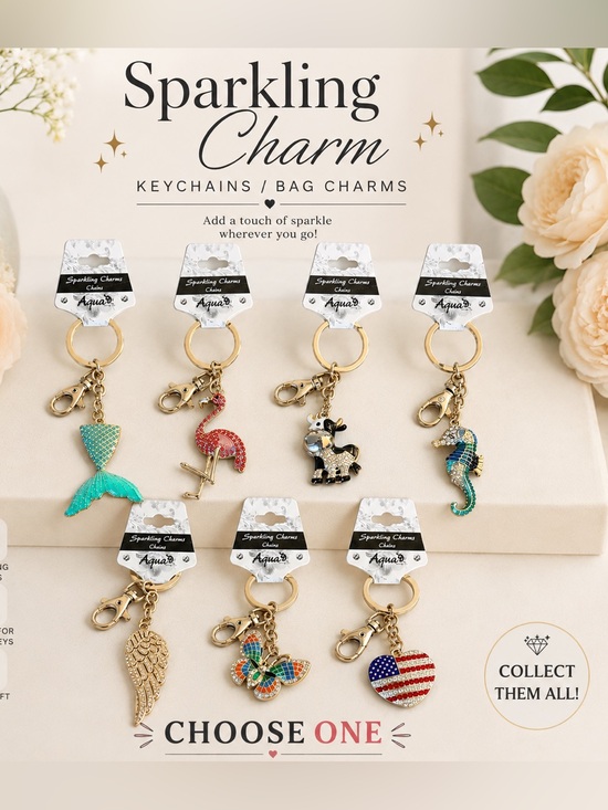 Accessories - Sparkling Charm Assorted Keychain/Bag Charms. Sold Separately.